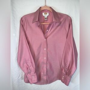 Talbots No-Iron Button downPink Blouse Size 6